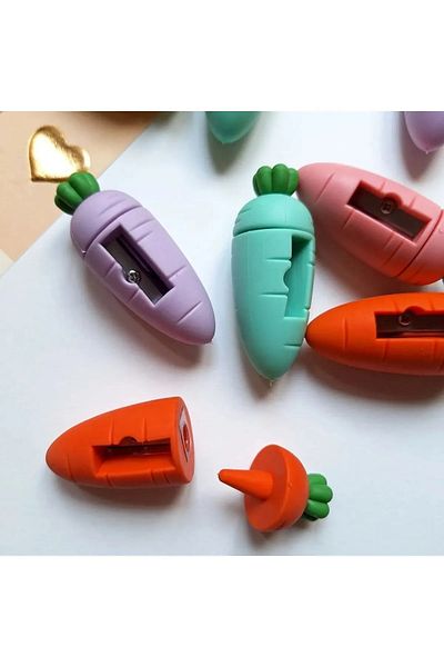 NaSaDAN 1 Piece Carrot Shaped Pencil Sharpener and Sharpener