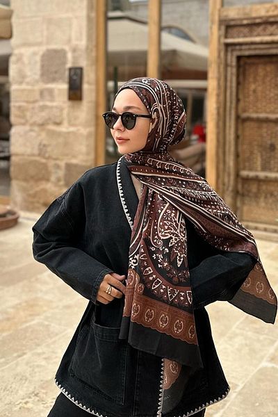 carell Ahsen Alemdar's Choice Mocha Dream Comfy Silk Shawl