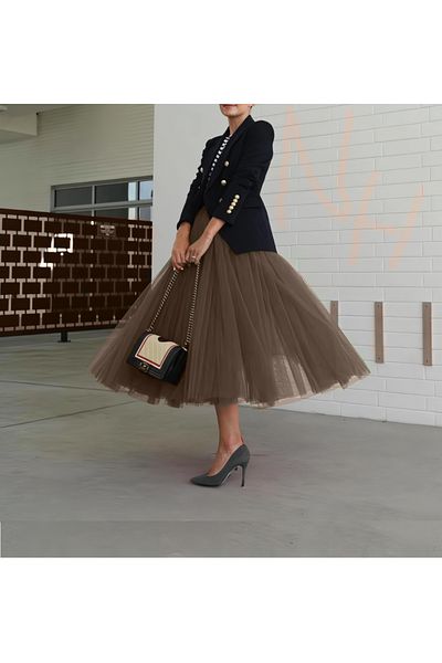 HSNLİFE Γυναικεία φούστα 3 στρώσεων μήκους 75 εκ. Crinoline Χριστουγεννιάτικη φούστα γάμου ειδικής περίστασης