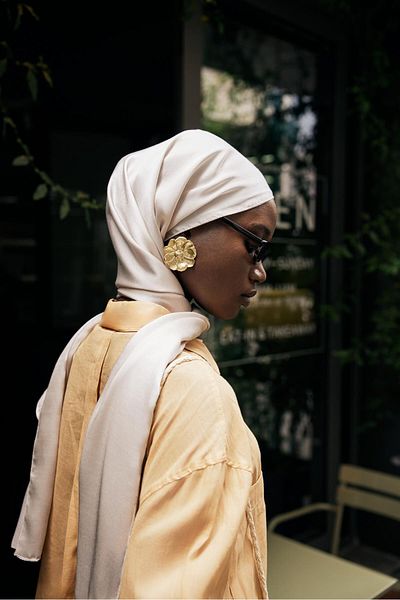 carell Σάλι Camel Jacquard Silk διπλής όψης