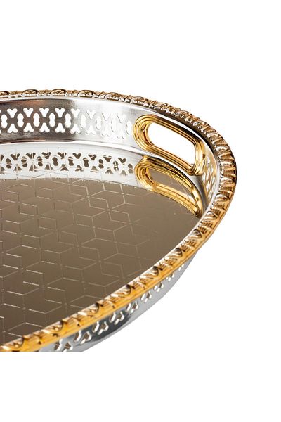 Dania Silver and gold oval single serving tray 45*35 CM