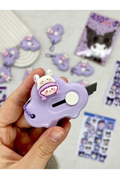 Kağıt Gemi Dükkan Tavşan Şapkalı Mor Mini Maket Bıçağı/Sanat Bıçağı/Bullet Jo...