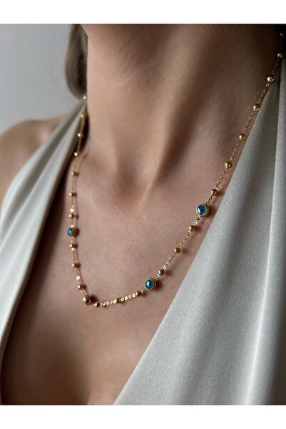 İNN JEWELLERY Çelik Kolye  Kararmaz Antialerjik Nazar Boncuğu Figürlü (2 Yıl ...