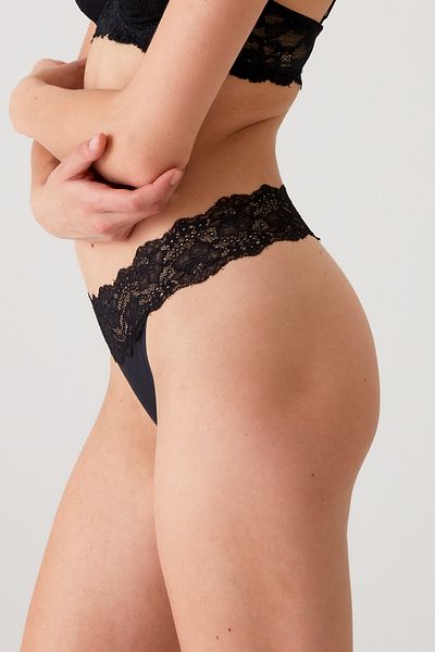Pierre Cardin Pachet economic din 3 piese pentru femei 2842 tanga din dantelă fără urme (MĂRIME DE REȚEA BUMBAC)