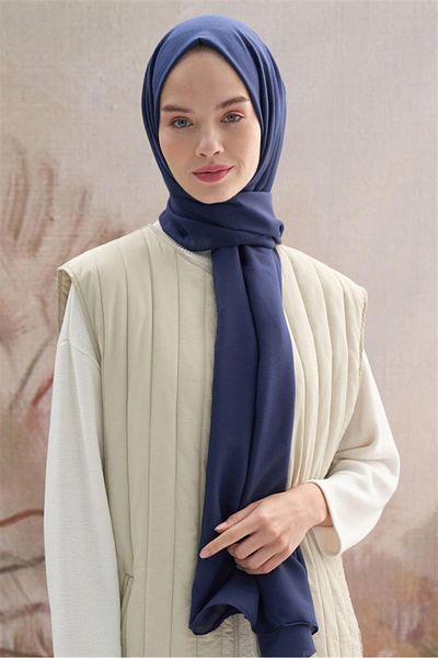 carell Navy Blue Compact Soft Shawl