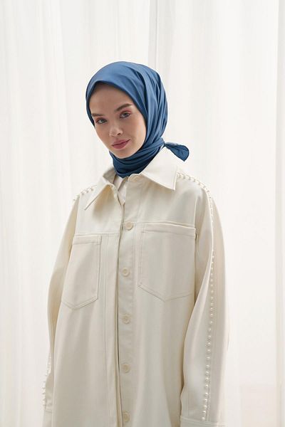 carell Petrol Blue Twill Scarf