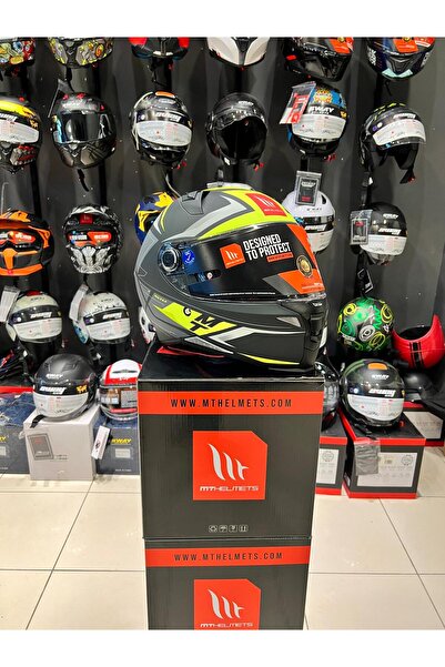 KASK MT FF110B REVENGE 2 S HATAX C3 MAT SARI-GRİ-SİYAH