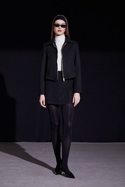 Never more Black Stamp Skirt - Front Layered Design