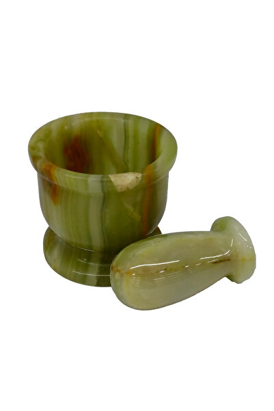 taru pasaj El Yapımı Oniks Doğal Taş Ayaklı Havan - Doğal, Şık ve Dekoratif Mutfak Gereci- Küçük Boy