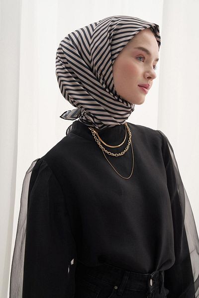 carell Twill Scarf Geometric Black