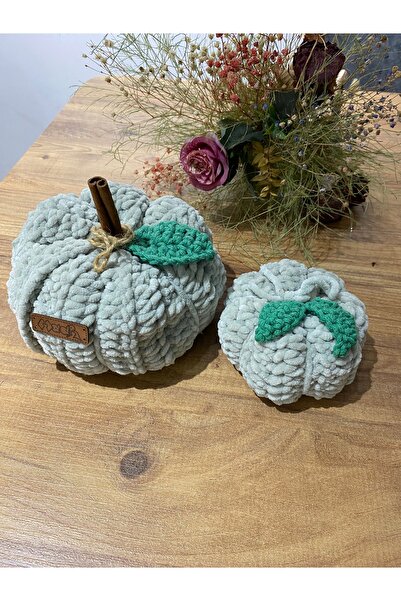 MAAR Ev Concept Dekoratif 2’li Örgü Kabak Örgü Kabak Seti Dekoratif Bal Kabağı