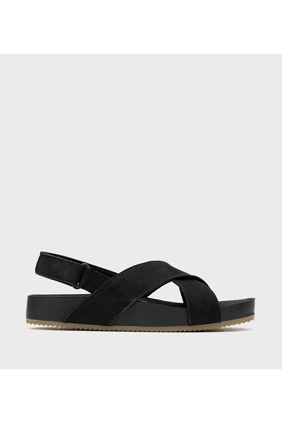 Hush Puppies Black Women's Open Toe Slingback Sandals