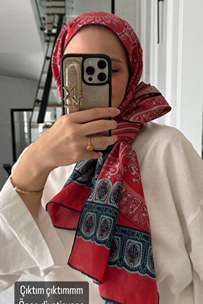 carell Preferința lui Feyza Roots Floarea de rodie șal confortabil de mătase