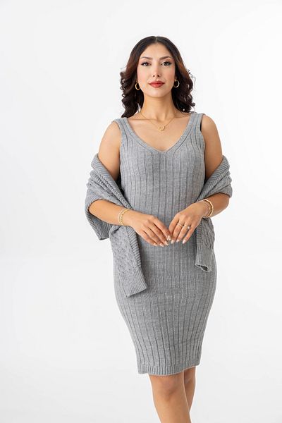 TUĞBA ERGÜL Yüksel Ergül Midi Length Knitwear Women's Suit 445