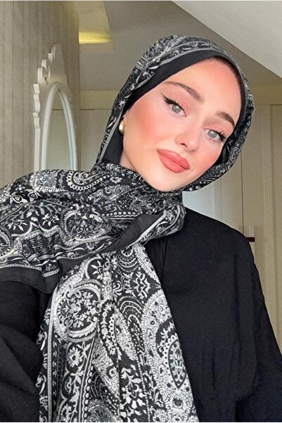 carell Zehra'nın Tercihi Ethnich Siyah Comfy İpek Şal