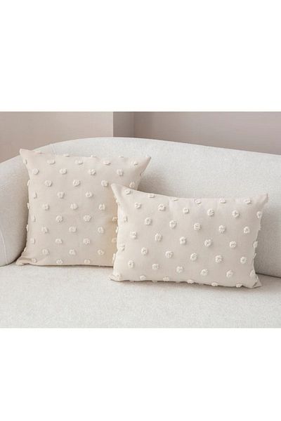 bufidik Linen Textured Polka Dot Patterned Throw Pillow Cover - 35X50 & 43X43 Set of Two