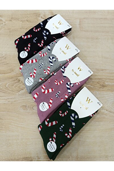 BY JAWALLİ SOCKS HAVLU NOEL 4-компонентен комплект чорапи с захарно покритие