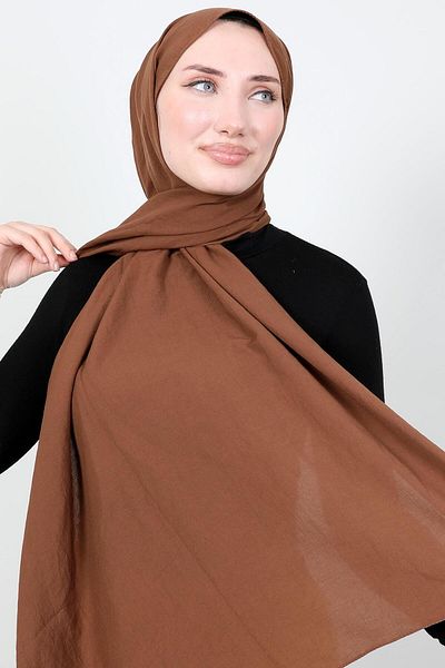 GİYZAMİLA Cotton Kraş Shawl Brown