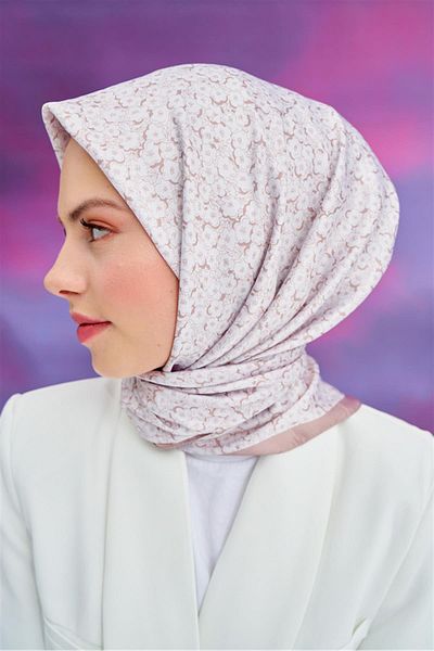 carell Mink Twill Floral Scarf