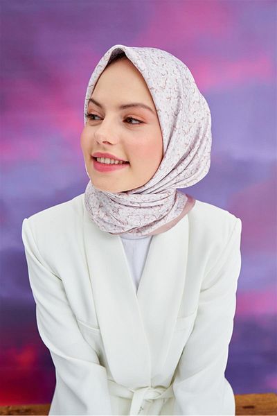 carell Mink Twill Floral Scarf