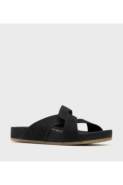Hush Puppies Black Women's Open Toe Slide Sandals