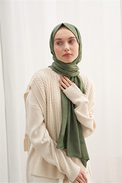 carell Forest Green Crowbar Patterned Cotton Silk Shawl