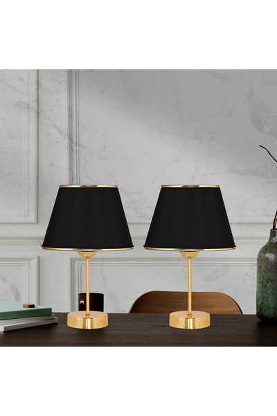 polle 2 Li Abajur Seti Komodin Üstü Set Yatak Odası Çocuk Odası Salon Hol