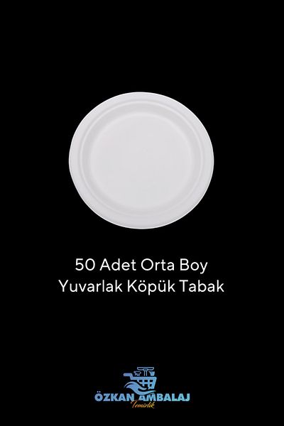 Özkan Ambalaj Temizlik Medium Plastic Plate + Cardboard Cup Set of 50