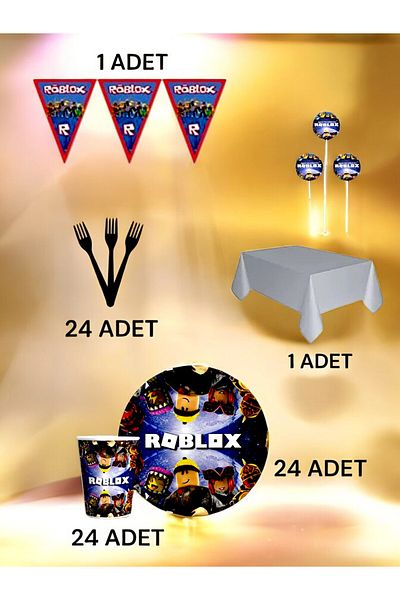 VibeHome Roblox Themed Premium Set for 24 - Birthday Party and Fun Events