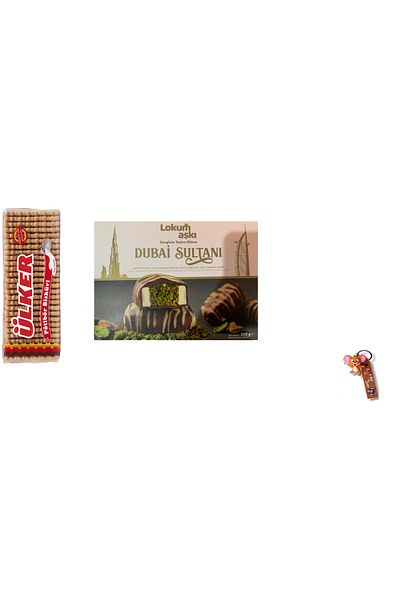 Ülker Potibor Plus Custom Biscuit 175 Gr and Lokum Love Dubai Sultani 250 Gr (with Key Chain Gift)