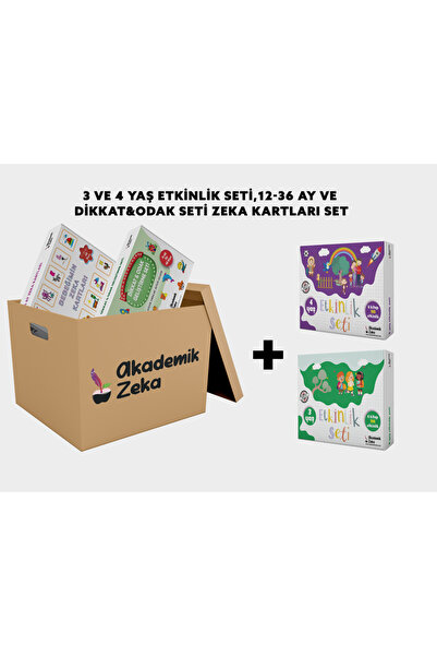 akademik zeka 3 Yaş Etkinlik Seti,4 Yaş Etkinlik Seti,12-36 ve Dikkat&Odak Ge...