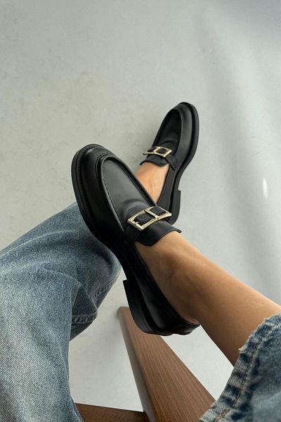 nope21shoess Черни мокасини от естествена кожа Monaco