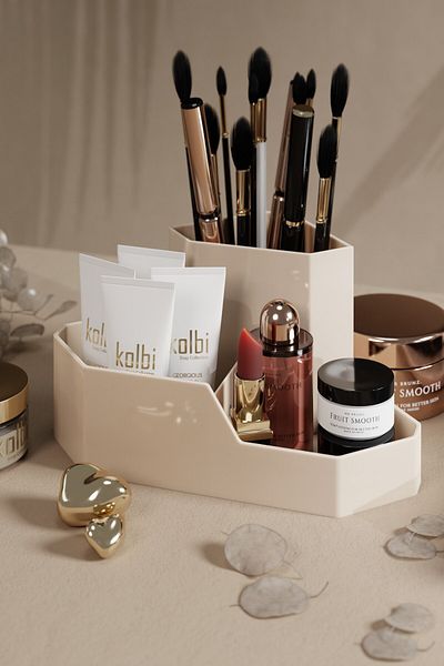 Fesya Home Καφέ Corner Triangle Makeup Organizer - Επιτραπέζιο Organizer