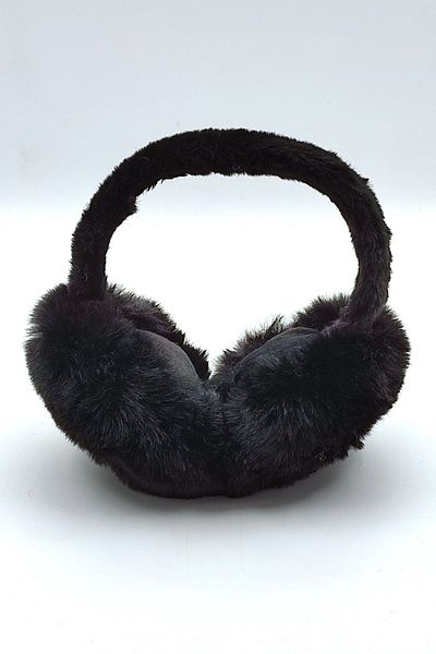 AXE SPORTSWEAR Winter Black Soft Textured Foldable Folding Plush Ear Warmer Large Soft Earmuff