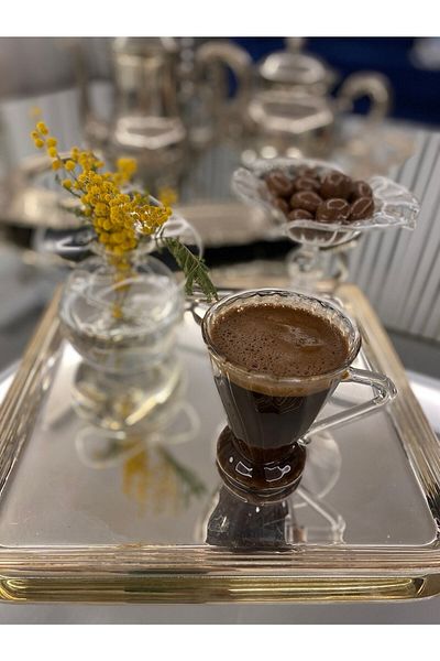 dekorasyon garajı فنجان قهوة من الزجاج المنفوخ
