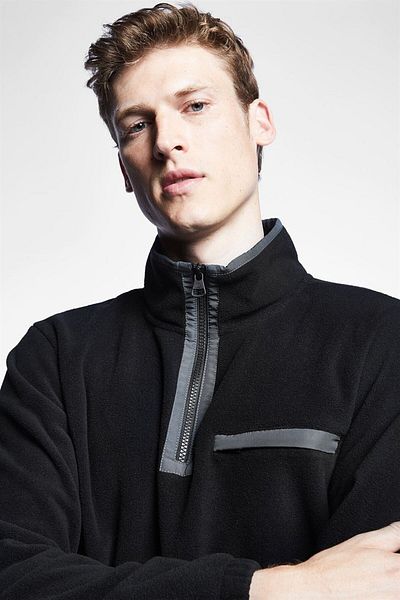Lescon Black Men's Fleece Sweatshirt 22k-1075 22ktep001075