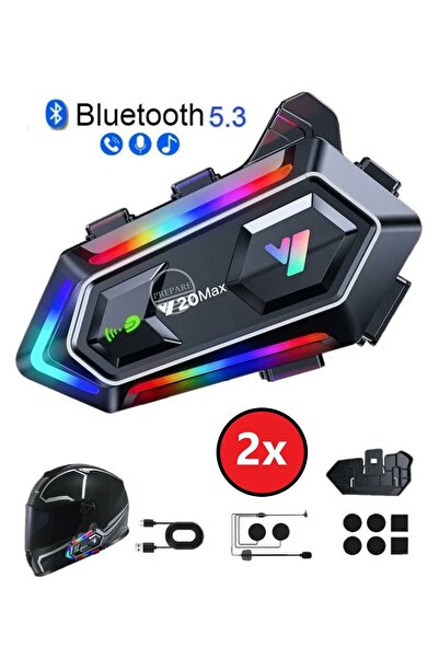 Serreha Y20 Max Motorsiklet Intercom Su Geçirmez Kask 2 Kişi Bağlantılı Inter...