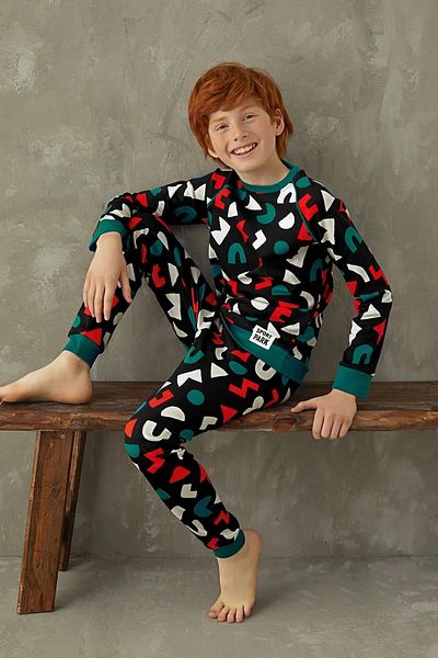ZEYZEY Black Pac Man Elastic Leg Pajama Set
