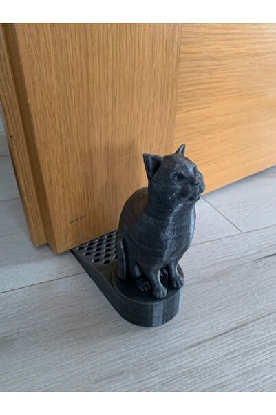 Cypnova سدادة باب على شكل قطة باللون الأسود متوافقة مع جميع الأبواب