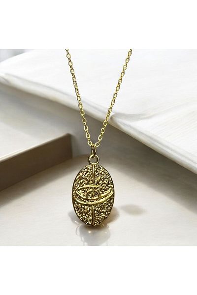 Store Amon Ra Pattern Stainless Tarnish Stainless Steel Necklace