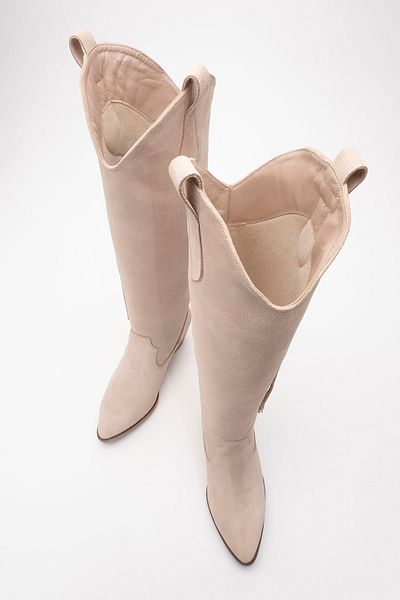 LuviShoes Γυναικείες μπότες με χοντρό τακούνι RİOS Γνήσιο δέρμα Suede Tassel