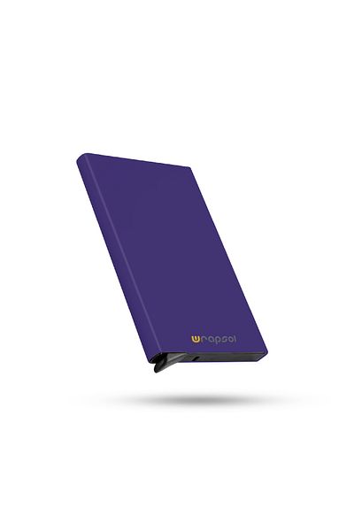 Wrapsol Θήκη κάρτας RFID Shielded με Αλουμινένιο Αυτόματο Μηχανισμό - Πολύχρωμο Ματ Μωβ