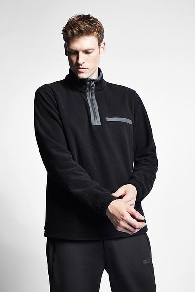 Lescon Black Men's Fleece Sweatshirt 22k-1075 22ktep001075