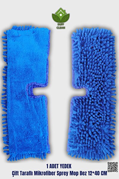 DUFF CLEAN 1 ADET YEDEK Çift Taraflı Mikrofiber Sprey Mop Bez 12*40 CM