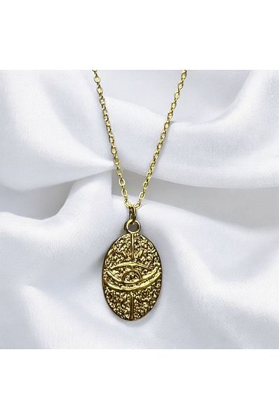 Store Amon Ra Pattern Stainless Tarnish Stainless Steel Necklace