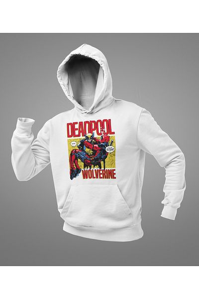 SEVBANO Deadpool X Wolverine Printed Unisex Oversize Marvel Character Hoodie