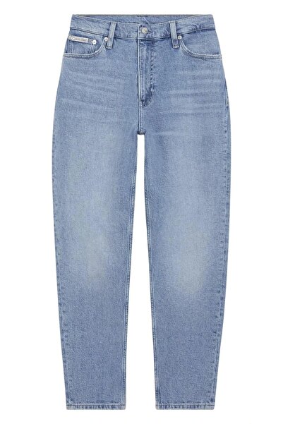 Calvin Klein Kadın Yüksek Bel Düz Model Denim Rahat Kulanım Mavi Jeans J20J224515-1AA