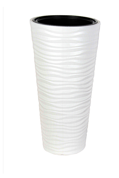 SERİNOVA Kumsal Plastik Beyaz 13,7 Litre Vazo Saksı Takımı - KVT3