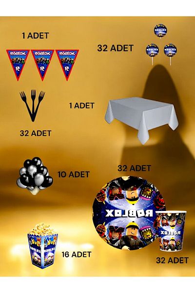 VibeHome Roblox Themed Luxury Set for 32 - Birthday Party and Fun Events