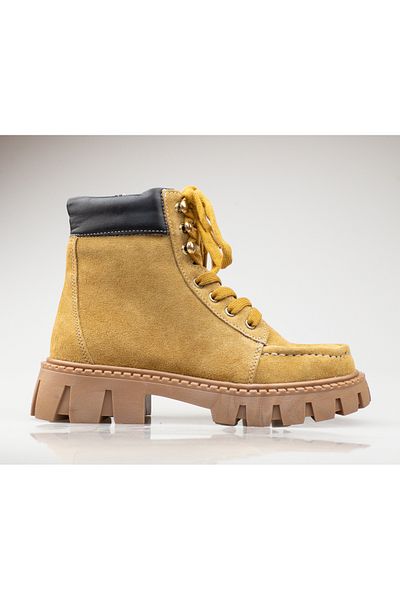JOJO KIDS Κοριτσίστικες μπότες από γνήσιο δέρμα, μπότες με φερμουάρ και κορδόνια, θερμική επένδυση εσωτερικά